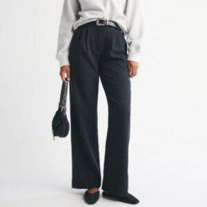 Curve Love A&F Sloane Tailored Wide Leg Pant